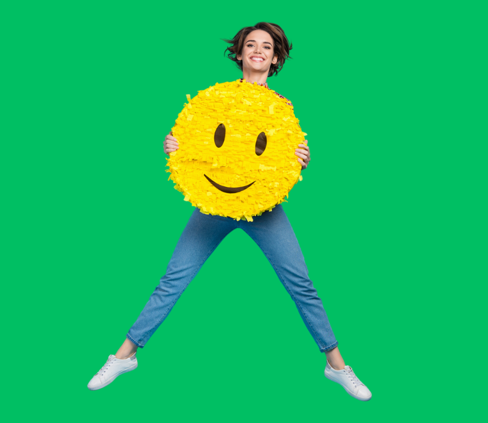 Femme heureuse smiley